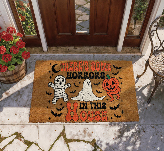There's Some Horrors in This House Doormat, Funny Halloween Welcome Mat