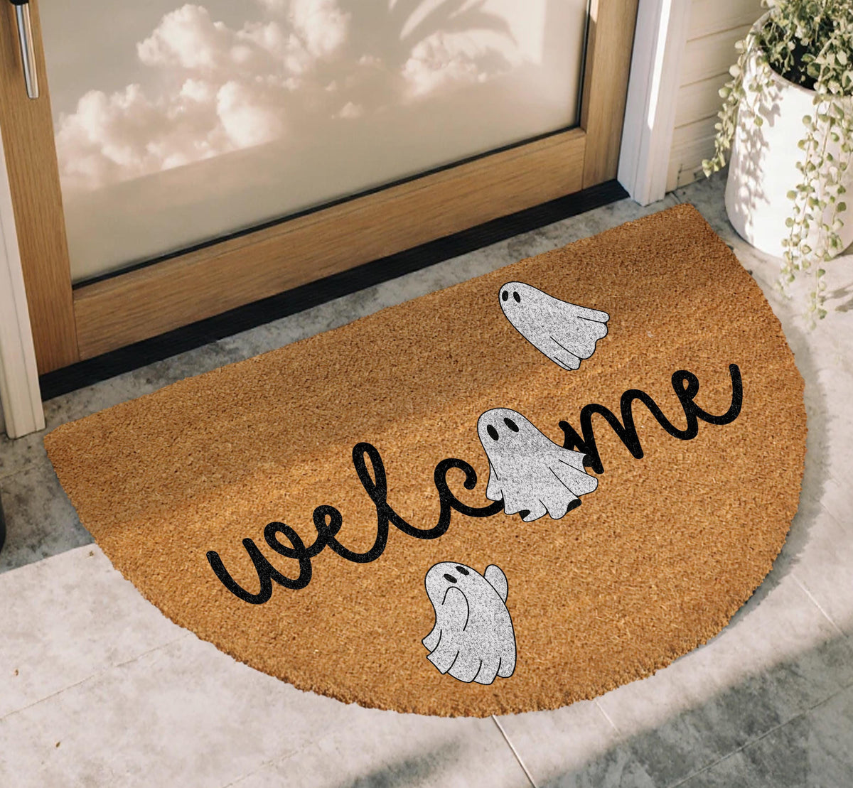 Spooky Welcome Doormat, Halloween Ghost Welcome Mat, Spooky Season Floor Mat
