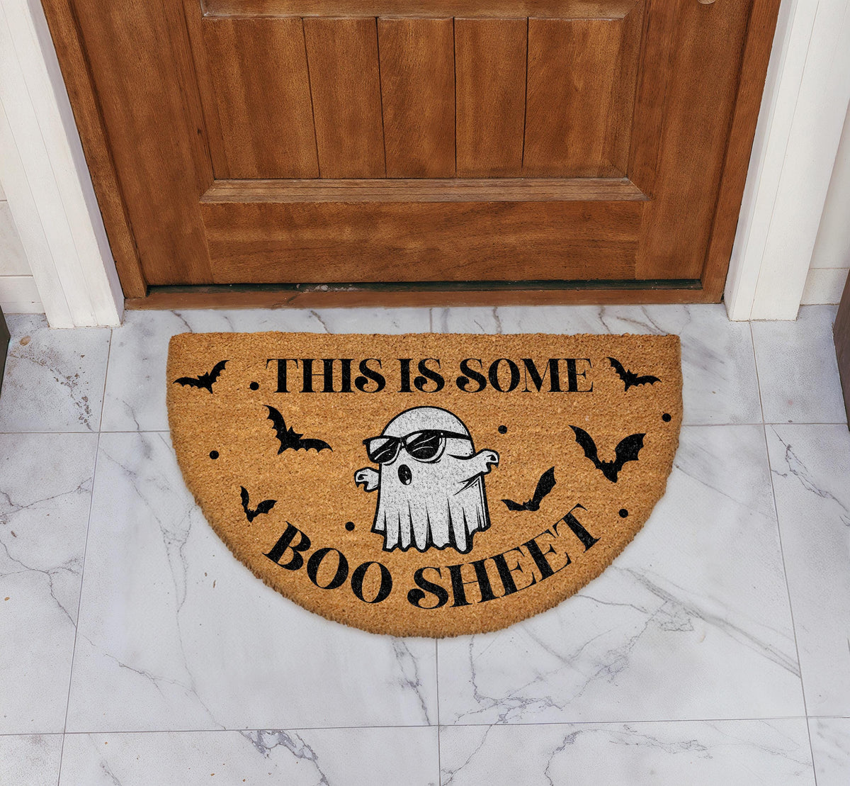 This Is Some Boo Sheet Doormat, Funny Ghost Halloween Welcome Mat, Spooky Home Entrance Decor