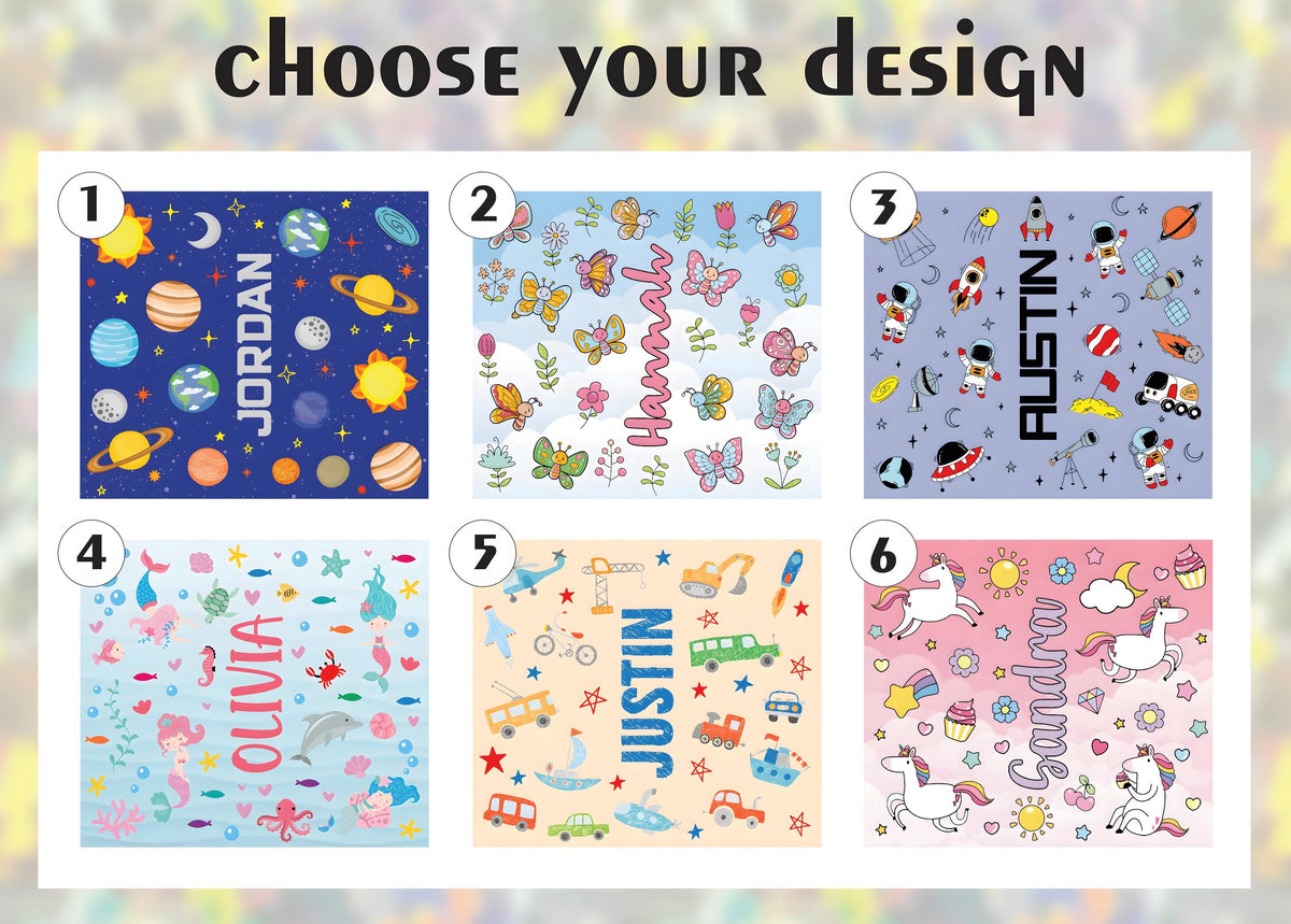 Customizable Colorful Patterns Kids Tumbler With Foldable Straw