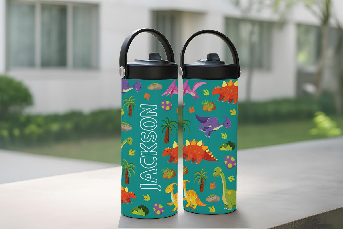Custom Name Colorful Toddler Tumbler With Foldable Straw
