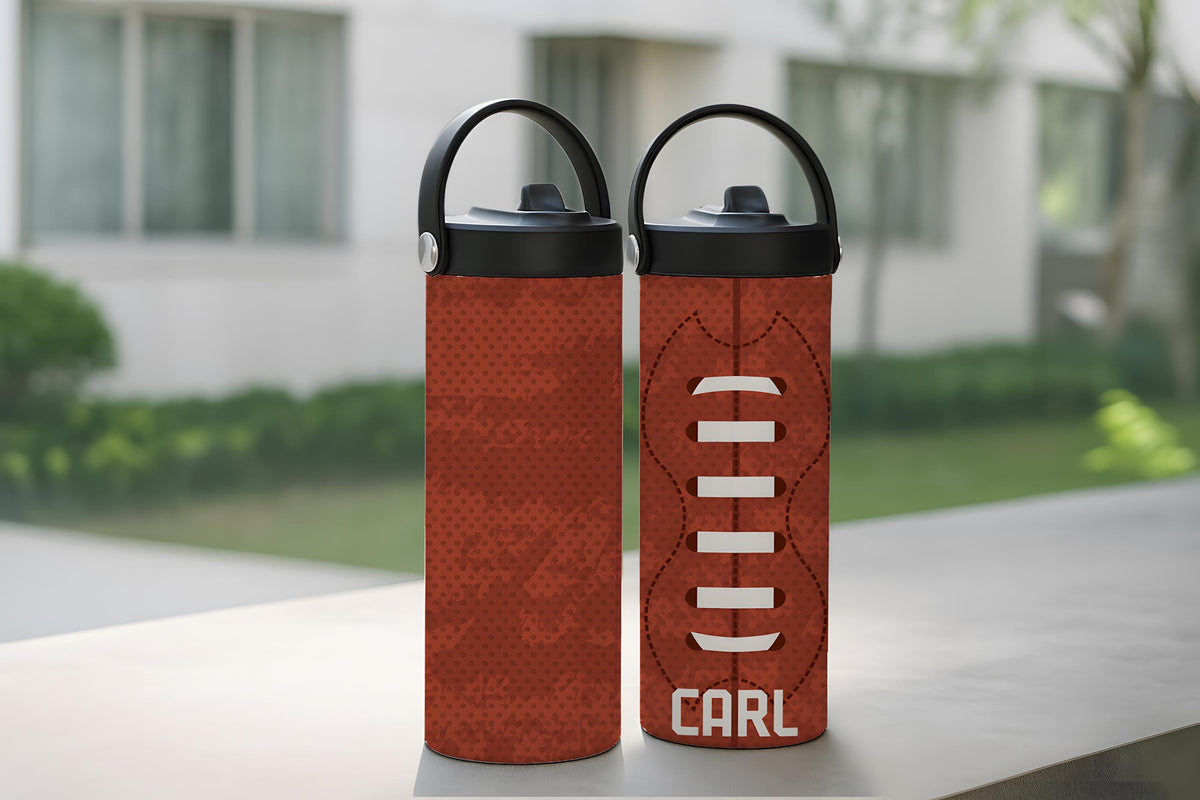 Personalized Sport Theme Kids Tumbler With Foldable Straw, Team Player Training Water Bottle