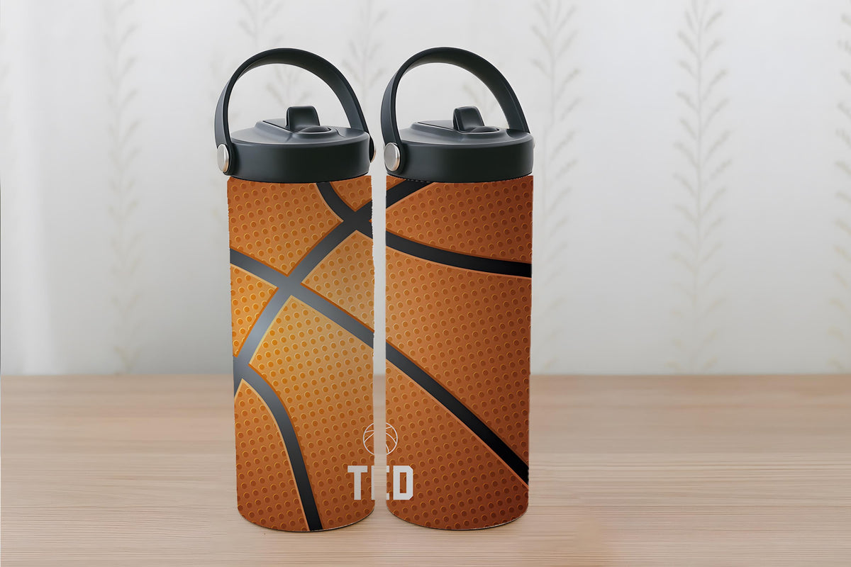 Personalized Sport Theme Kids Tumbler With Foldable Straw, Team Player Training Water Bottle