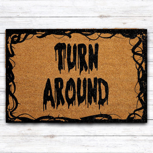 Turn Around Doormat, Halloween Welcome Mat, Horror Movie Home Entrance Decor