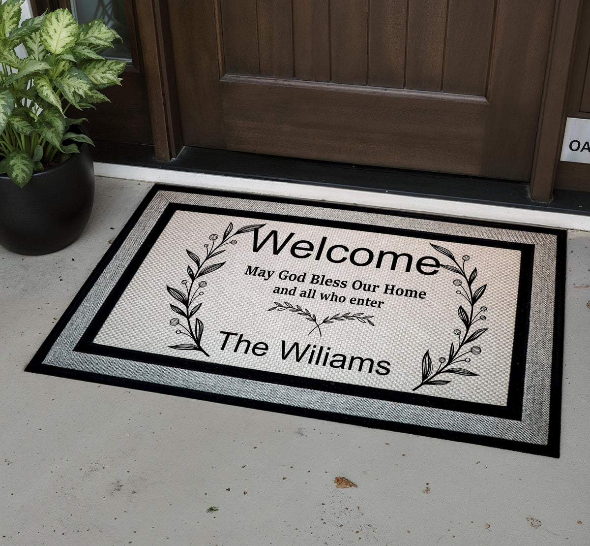 May God Bless Our Home Doormat, Custom Family Name Welcome Mat