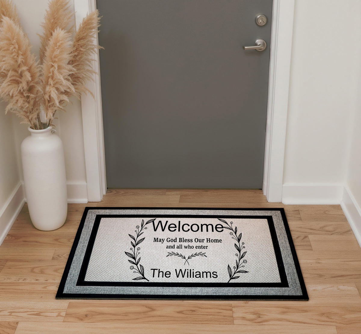 May God Bless Our Home Doormat, Custom Family Name Welcome Mat