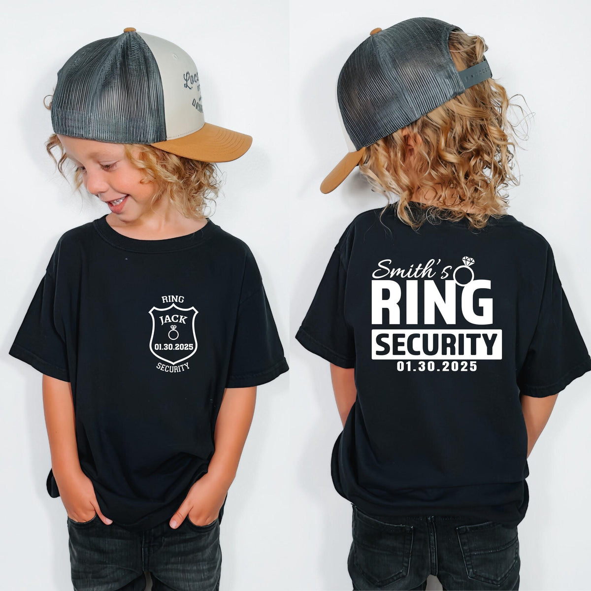 Custom Ring Security Shirt, Ring Bearer T-Shirt, Kids Bridal Party Tee, Wedding Ring Name Sweatshirt, Ring Bearer Toddler Tee