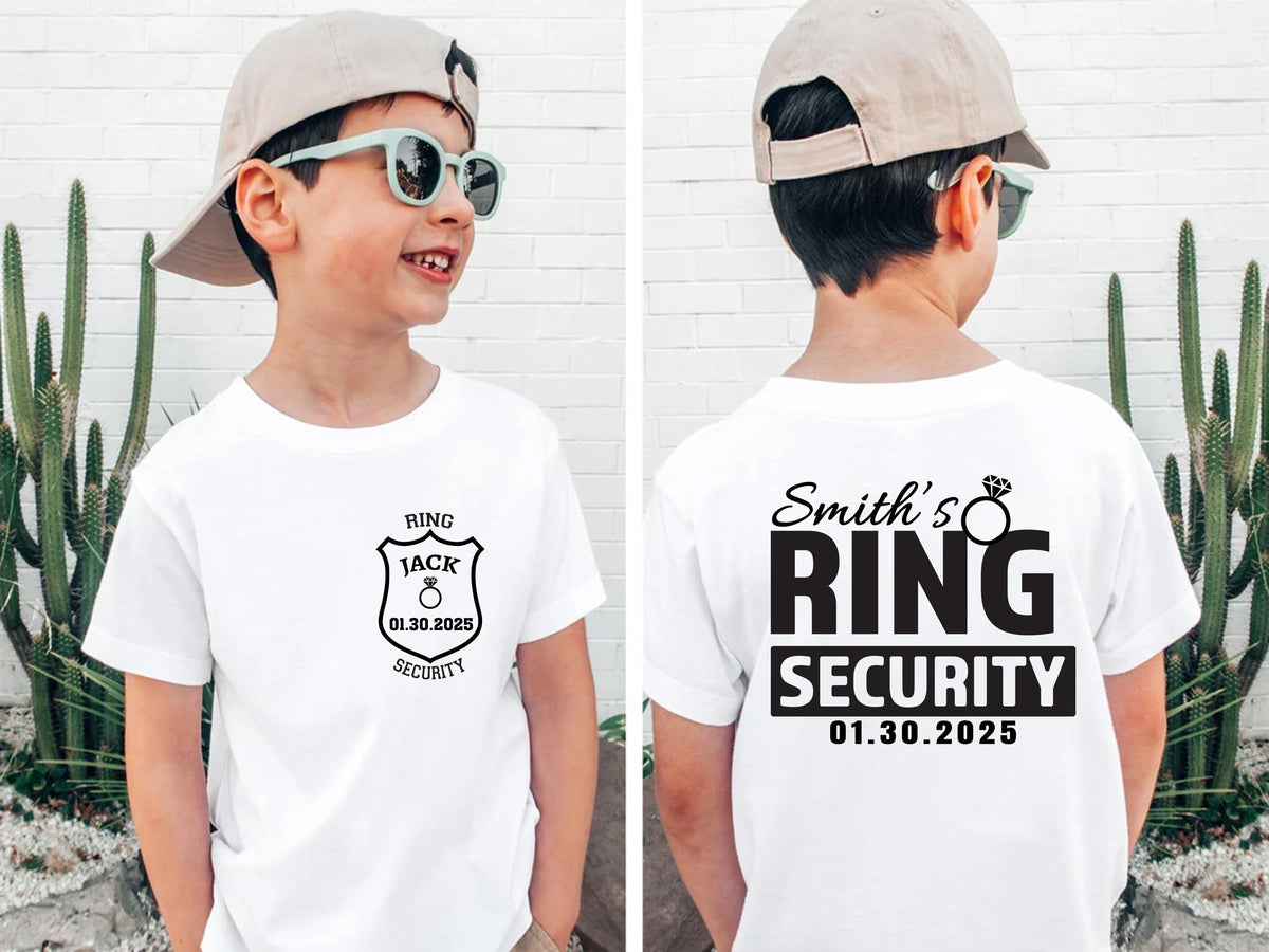 Custom Ring Security Shirt, Ring Bearer T-Shirt, Kids Bridal Party Tee, Wedding Ring Name Sweatshirt, Ring Bearer Toddler Tee