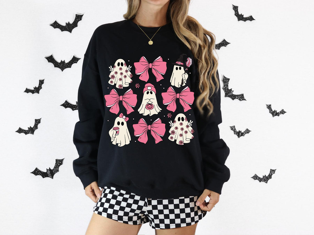 Coquette Ghost Girls Shirt, Halloween Girls Tee, Spooky Season Sweatshirt, Toddler Ghost Gift Tee, Fall Girl Trip Tee
