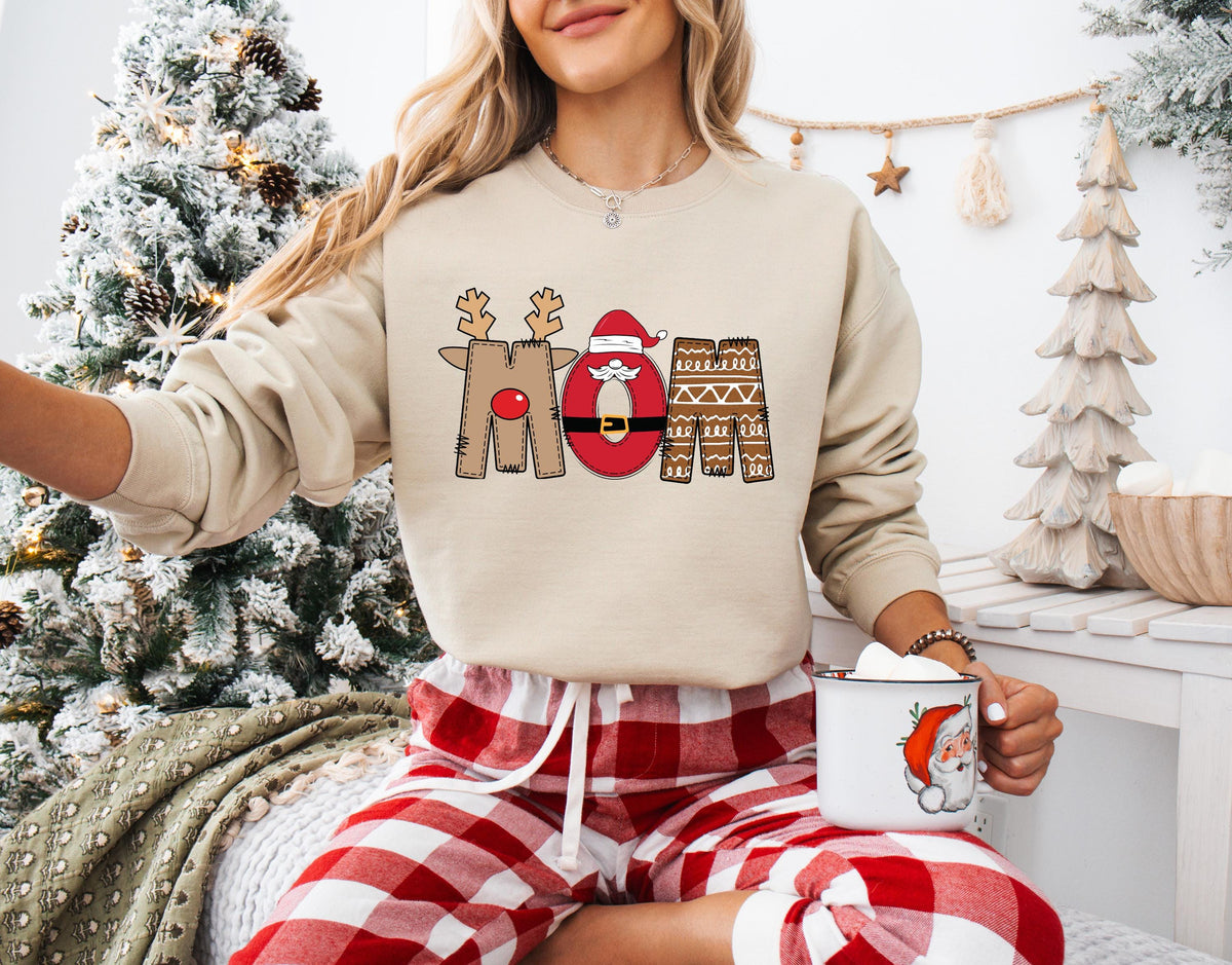 Christmas Family Name Shirt, Custom Santa Family Sweatshirt, Dada and Mama Holiday Hoodie, XMAS Family Matching T-shirt