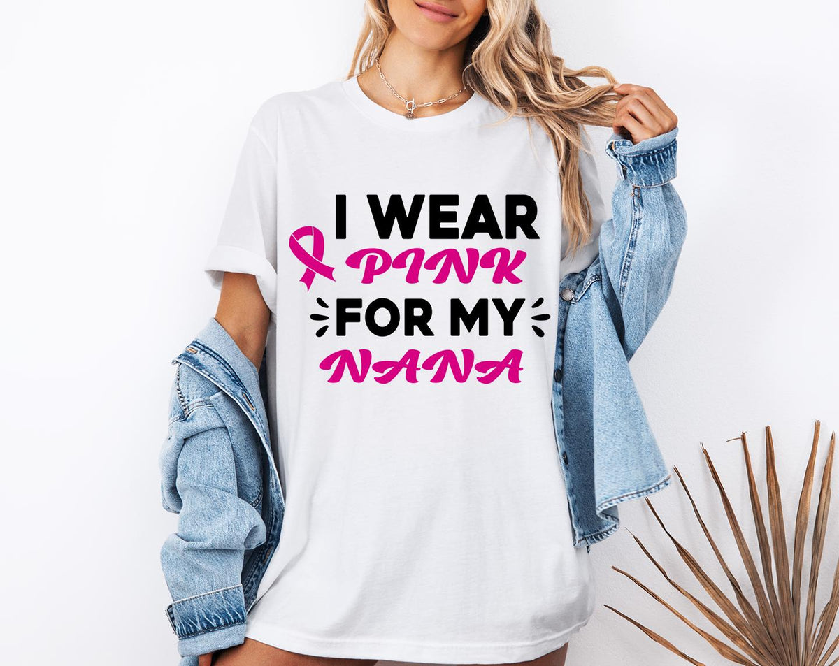 Breast Cancer Awareness Shirt, I Wear Pink Tee, Cancer Month T-Shirt, Breast Cancer Fight Gift, Cancer Support Sweatshirt