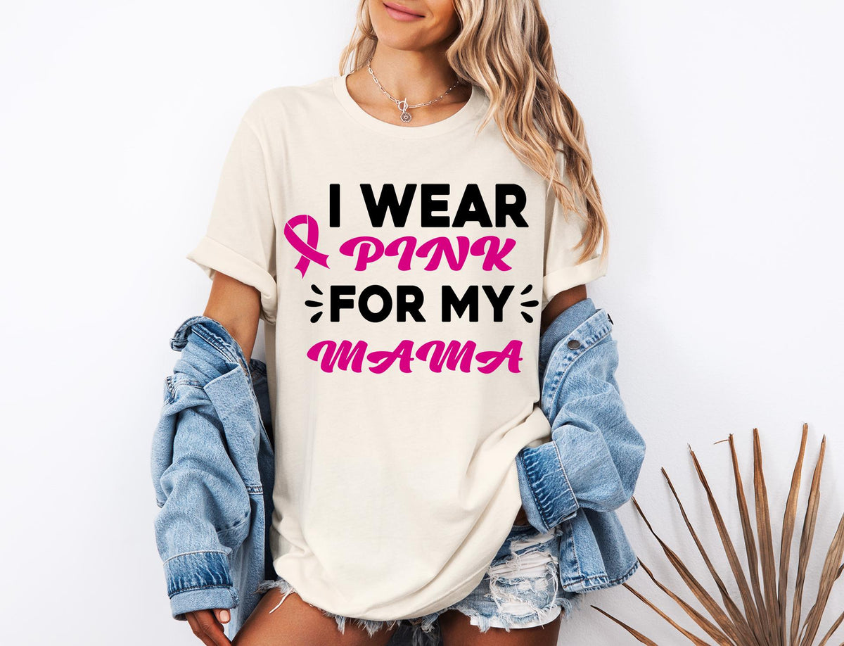 Breast Cancer Awareness Shirt, I Wear Pink Tee, Cancer Month T-Shirt, Breast Cancer Fight Gift, Cancer Support Sweatshirt