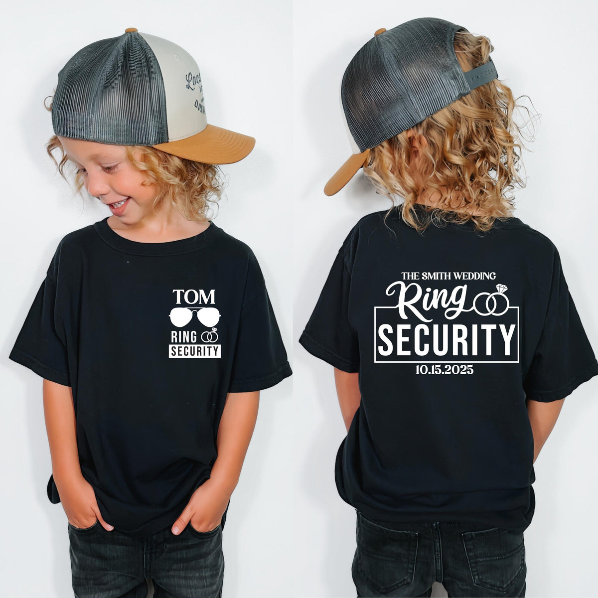 Personalized Ring Security T-shirt, Toddler Wedding Tee, JR Groomsmen Sweatshirt, Custom Kids Ring Bearer Gift, Wedding Ring Shirts