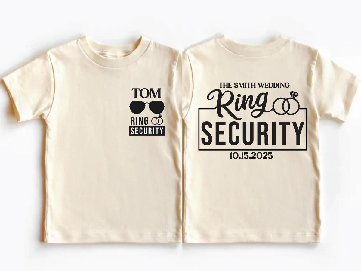 Personalized Ring Security T-shirt, Toddler Wedding Tee, JR Groomsmen Sweatshirt, Custom Kids Ring Bearer Gift, Wedding Ring Shirts