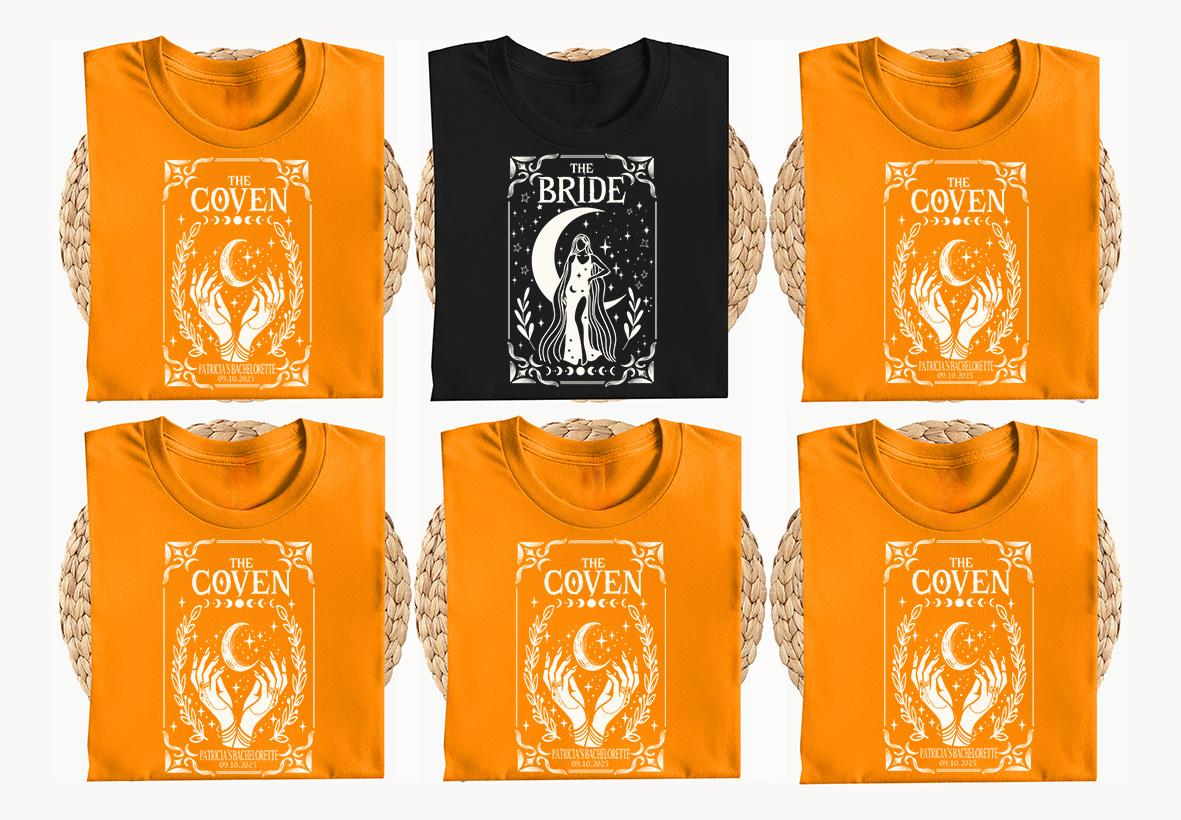 Witchy Bride and Coven Shirts, Halloween Bachelorette Party Tee, Witchy Bachelorette Hoodie, Gothic Wedding Tee, Bride Team Witch Sweat