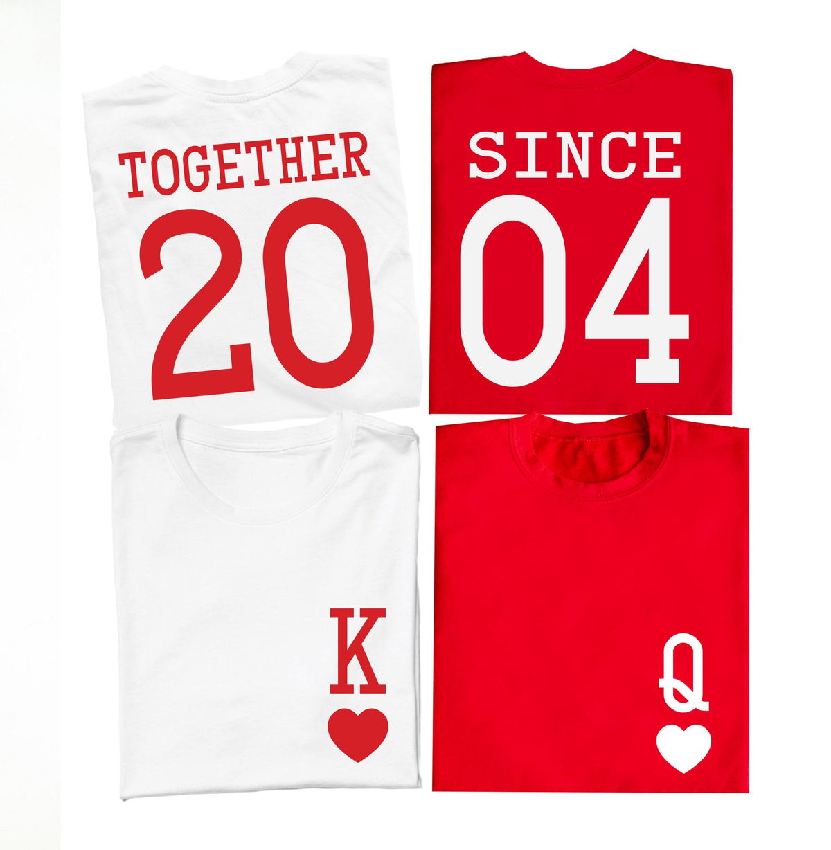 King & Queen Couple Shirts, Together Since Custom T-Shirt, Boyfriend Girlfriend Matching Tees, Valentines Day Gift Shirt, Anniversary TShirt