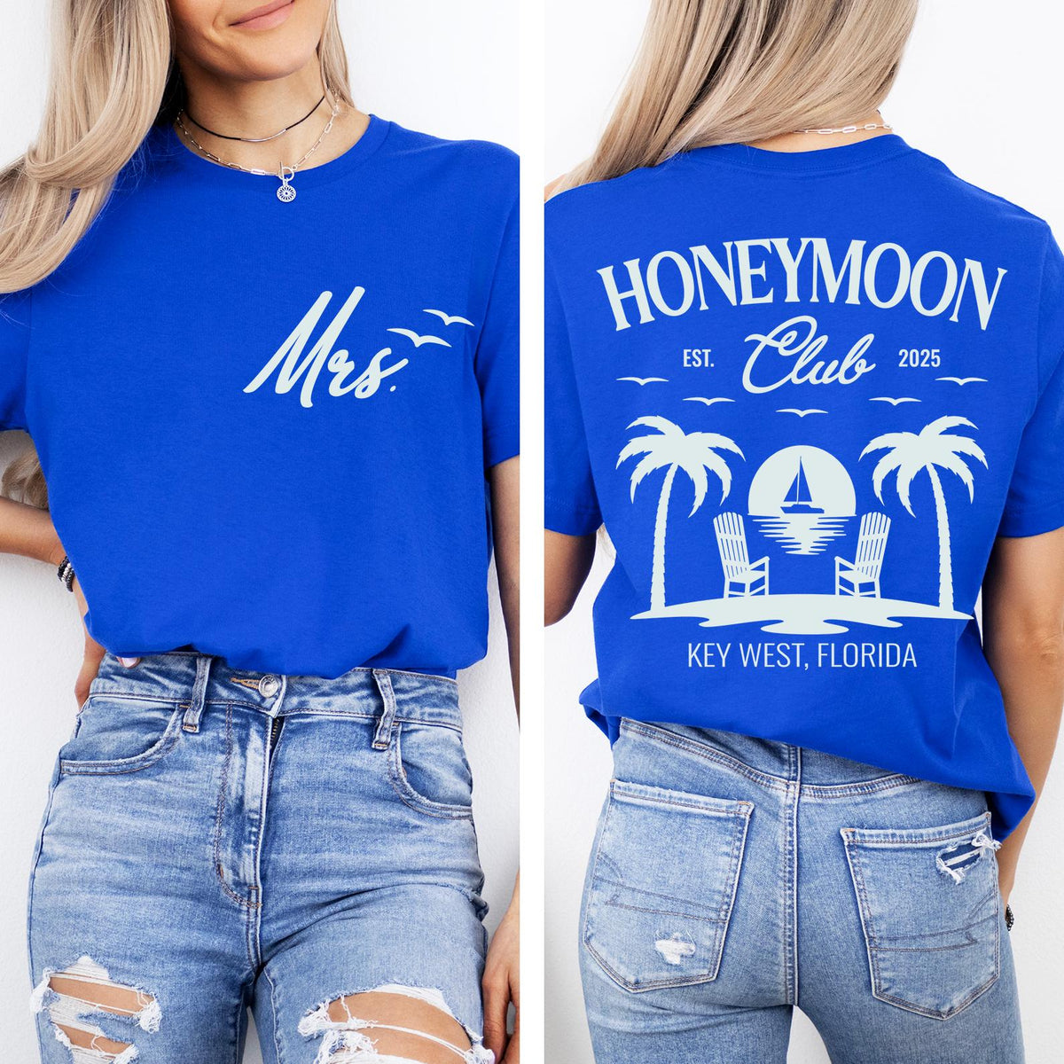 Custom Honeymoon Shirt, Mr and Mrs T-Shirt, Couple Matching T-Shirt, Honeymoon Trip Gift Tee, Just Married Shirt