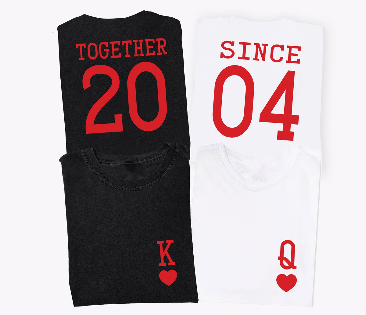 King & Queen Couple Shirts, Together Since Custom T-Shirt, Boyfriend Girlfriend Matching Tees, Valentines Day Gift Shirt, Anniversary TShirt