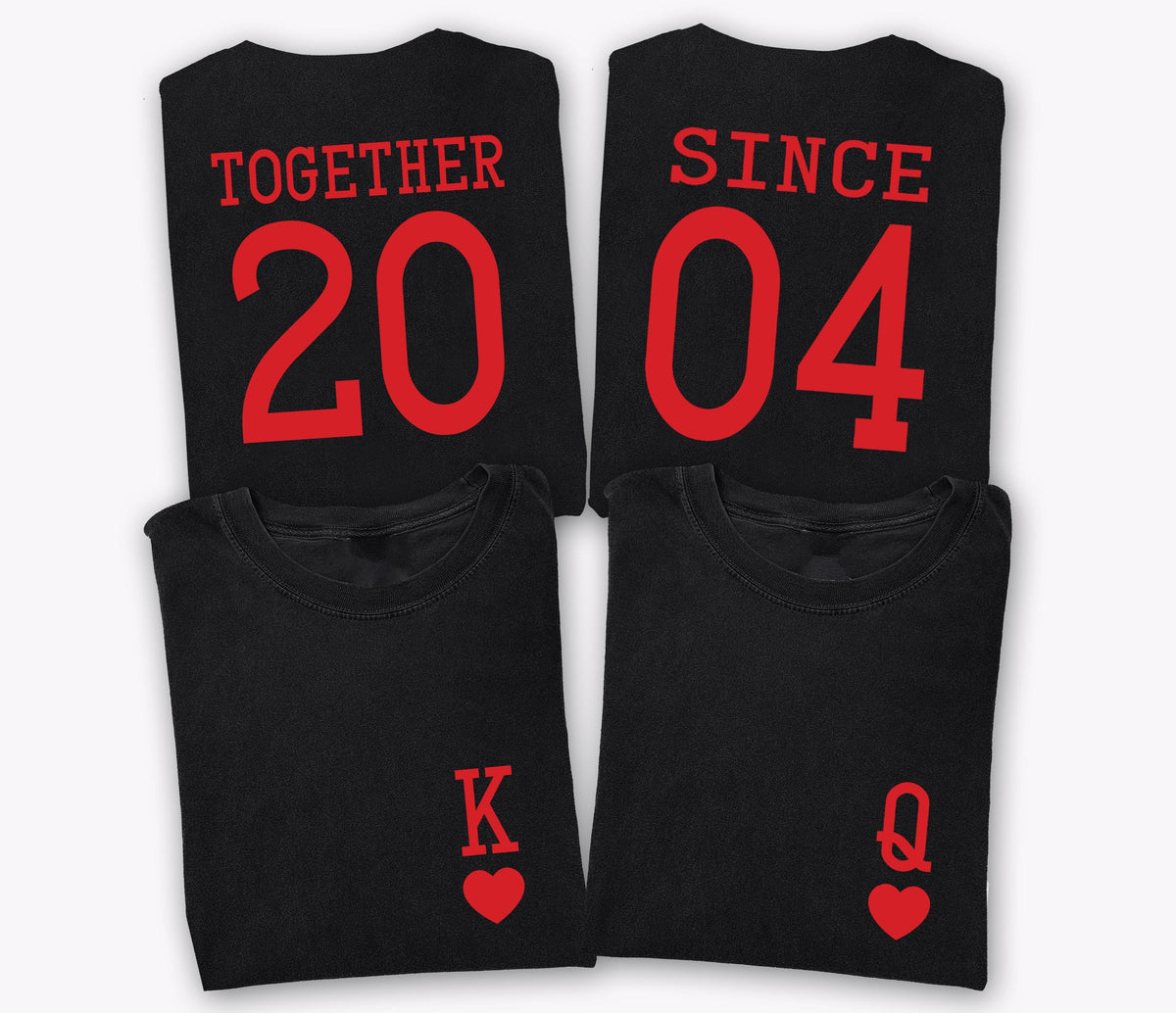King & Queen Couple Shirts, Together Since Custom T-Shirt, Boyfriend Girlfriend Matching Tees, Valentines Day Gift Shirt, Anniversary TShirt