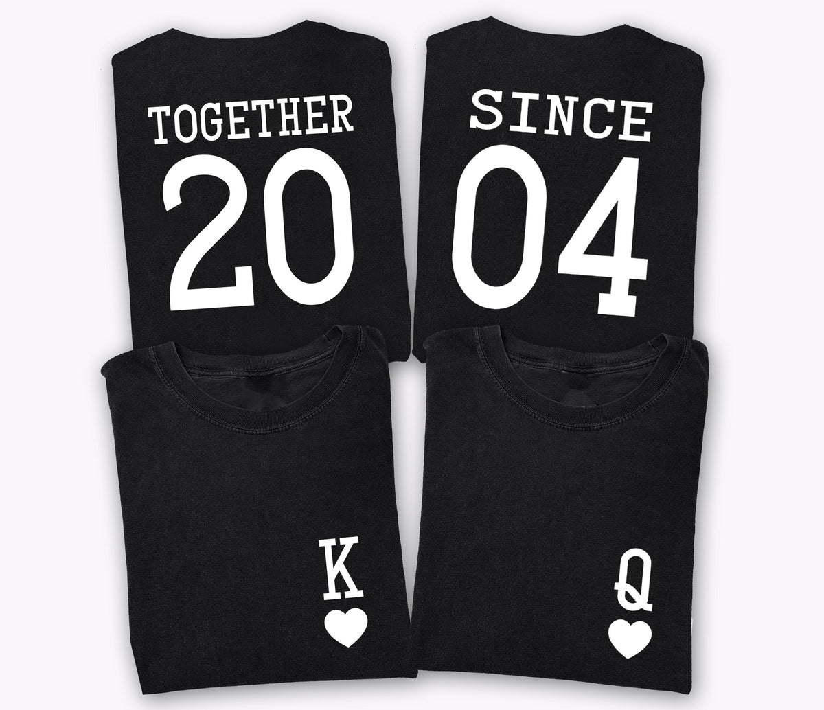 King & Queen Couple Shirts, Together Since Custom T-Shirt, Boyfriend Girlfriend Matching Tees, Valentines Day Gift Shirt, Anniversary TShirt