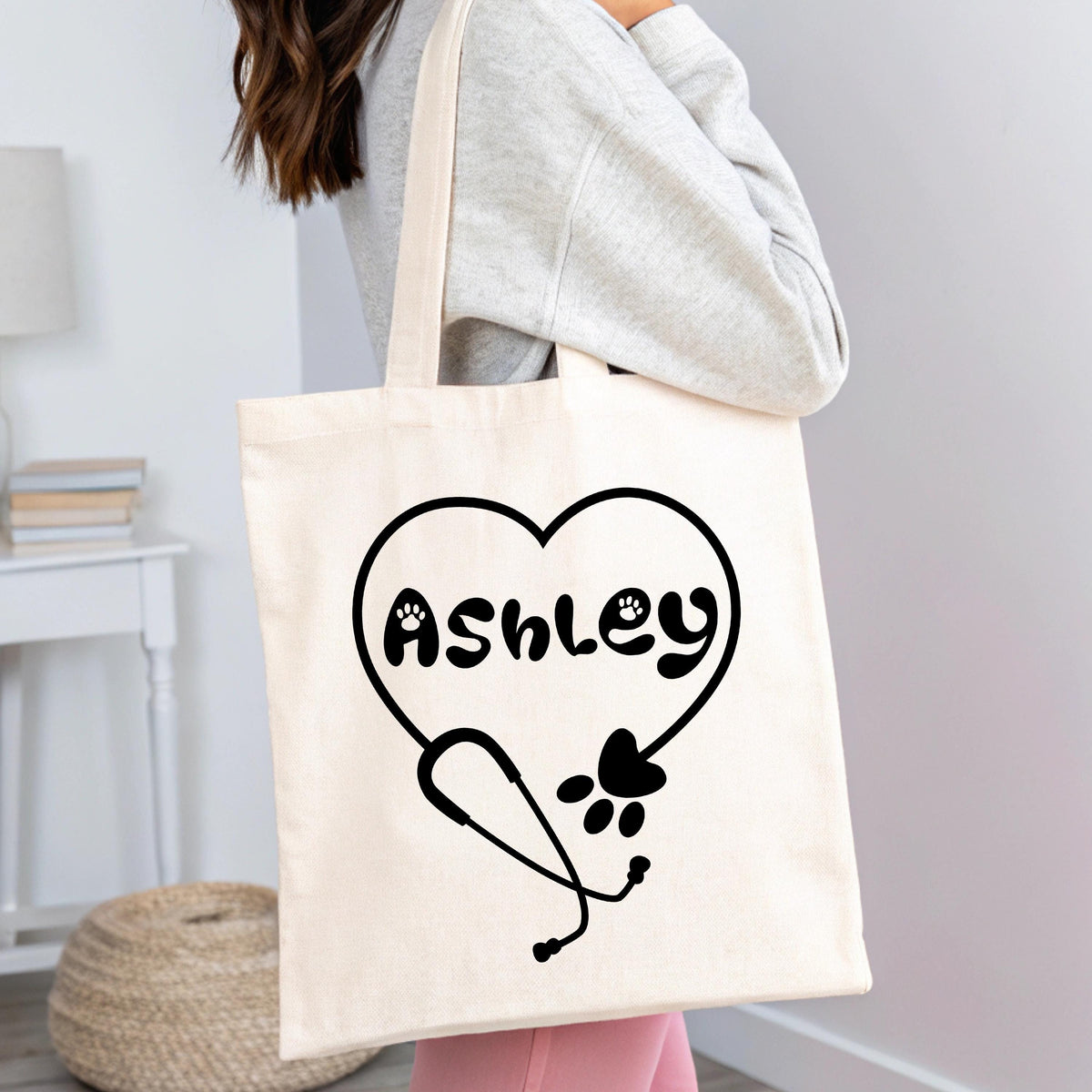 Veterinarian Tote Bag, Custom Vet Tote Bags, DVM Grad Gift Canvas Tote Bag, Vet School Student Totes, Vet Teerinary Tech Tote Bag, DVM Totes