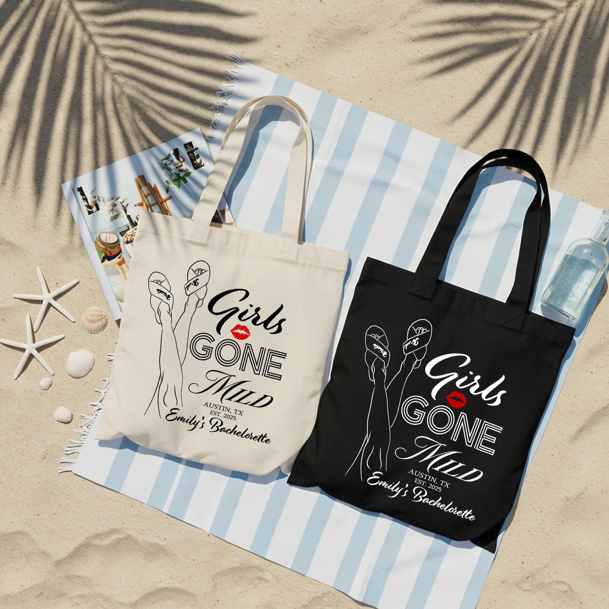 Girls Bachelorette Spa Tote Bags, Girls Weekend Totes, Bridal Party Night Bags, Bridesmaid Gifts, Team Bride Favors, Bride Squad Merch Tote