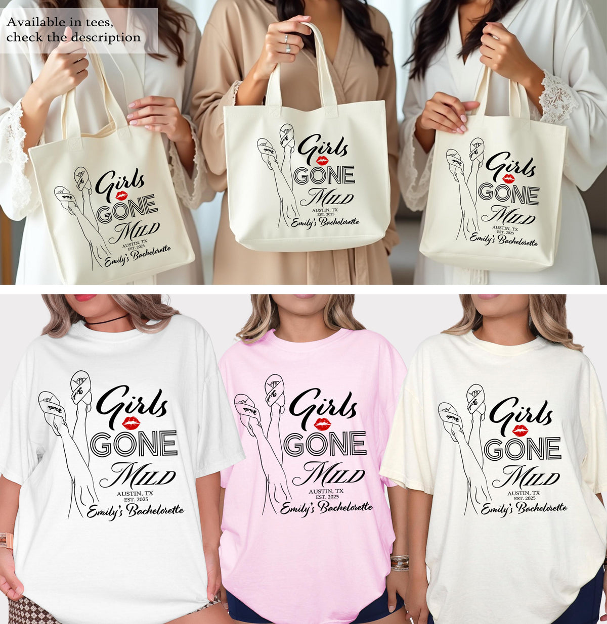 Girls Bachelorette Spa Tote Bags, Girls Weekend Totes, Bridal Party Night Bags, Bridesmaid Gifts, Team Bride Favors, Bride Squad Merch Tote
