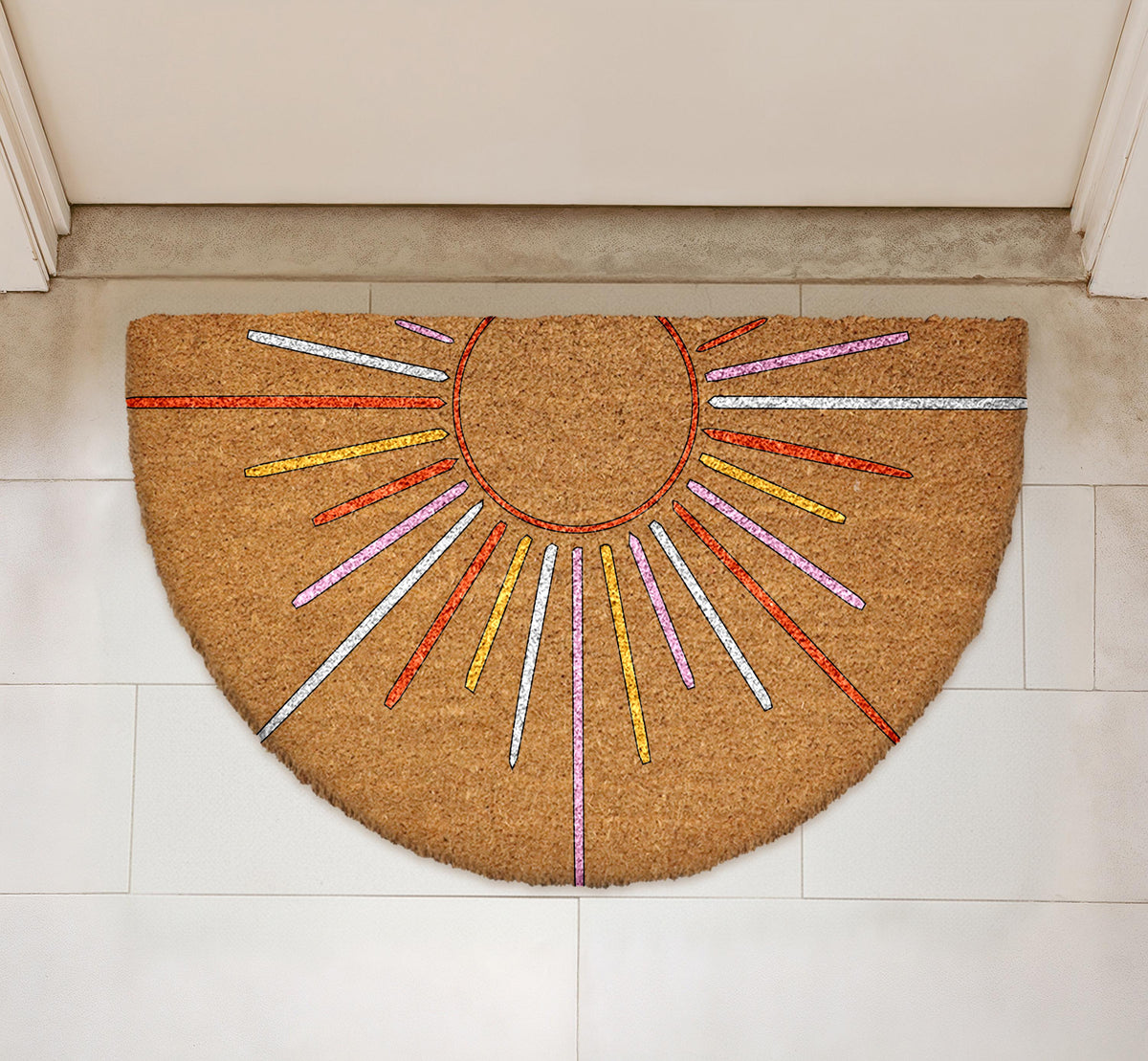 Sunshine Doormat, Sunburst Welcome Mat, Rise and Shine Home Entrance Rug