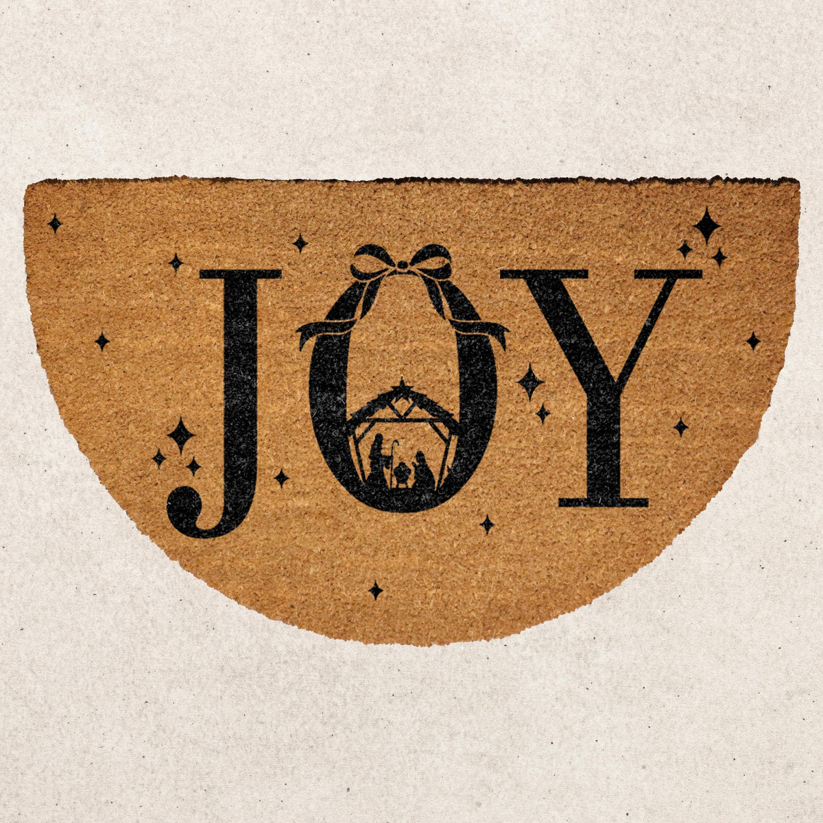 JOY Nativity Scene Doormat, Christian Holiday Home Entrance Decor