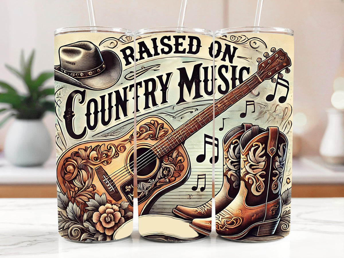 Raised On Country Music Stainless Steel Tumbler