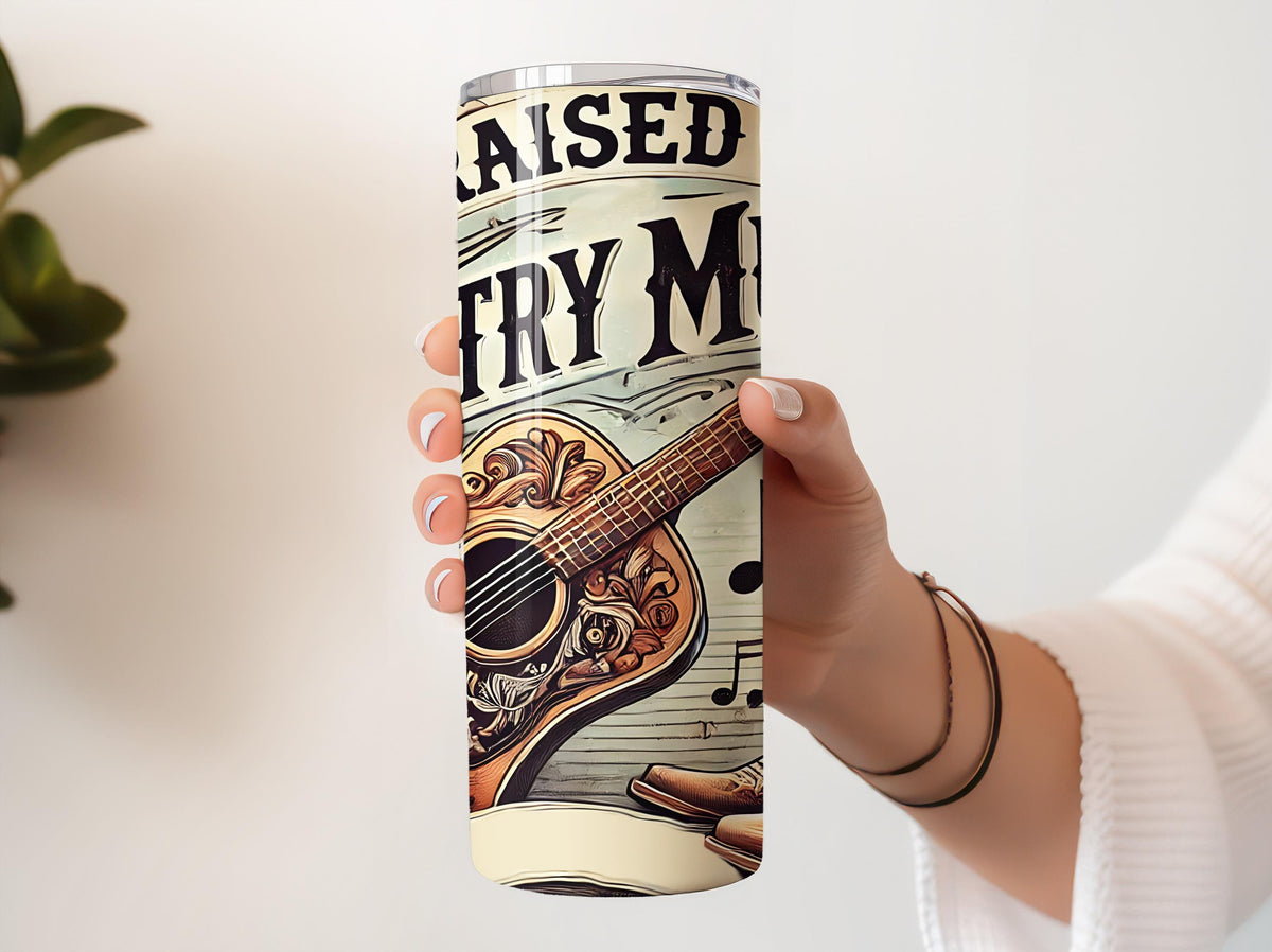Raised On Country Music Stainless Steel Tumbler