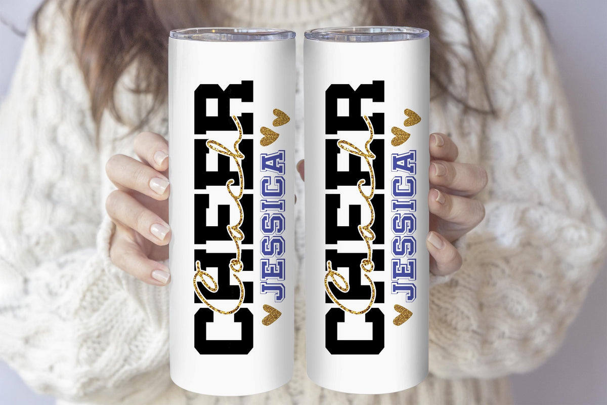 Custom Cheer Coach Stainless Steel Tumbler, Fancy Cheerleader Insulated Tumbler Gift