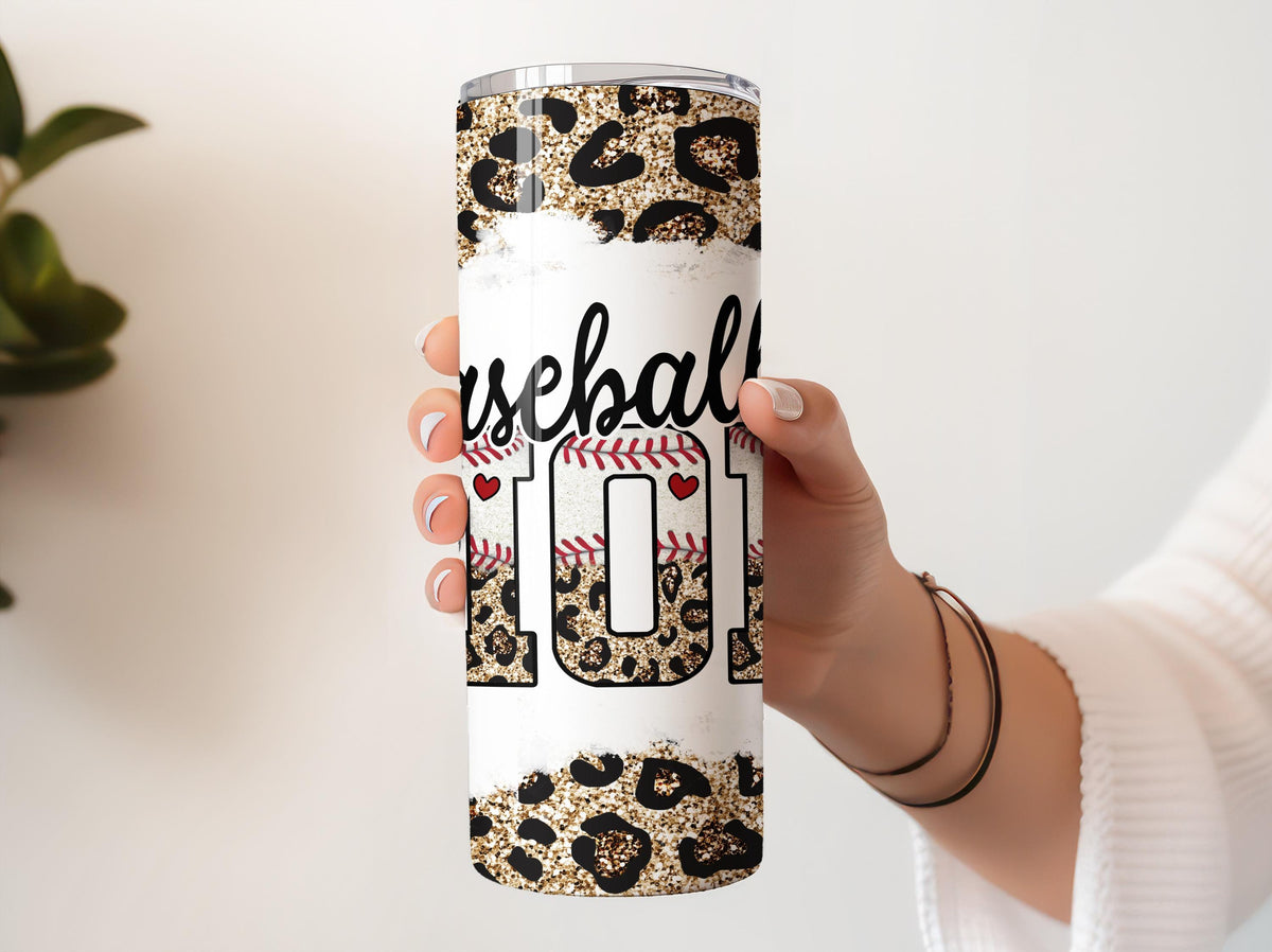 Baseball Mom Stainless Steel Tumbler, Baseball Team Mom Leopard Print Insulated Tumbler