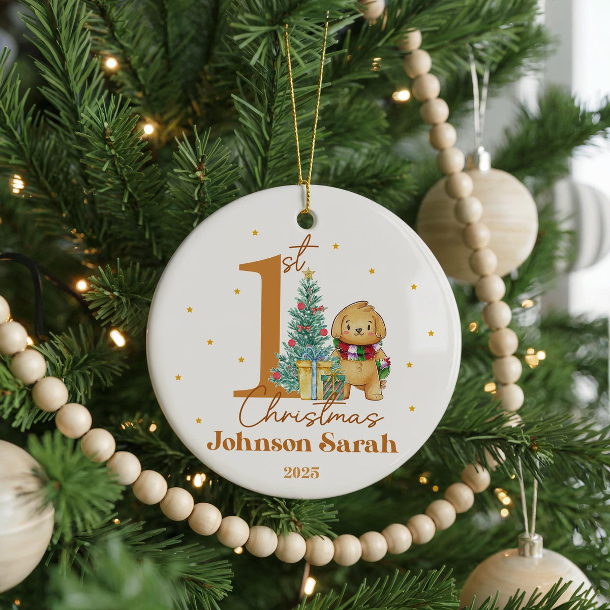 Personalized Baby's First Christmas Ornament, Ceramic Keepsake