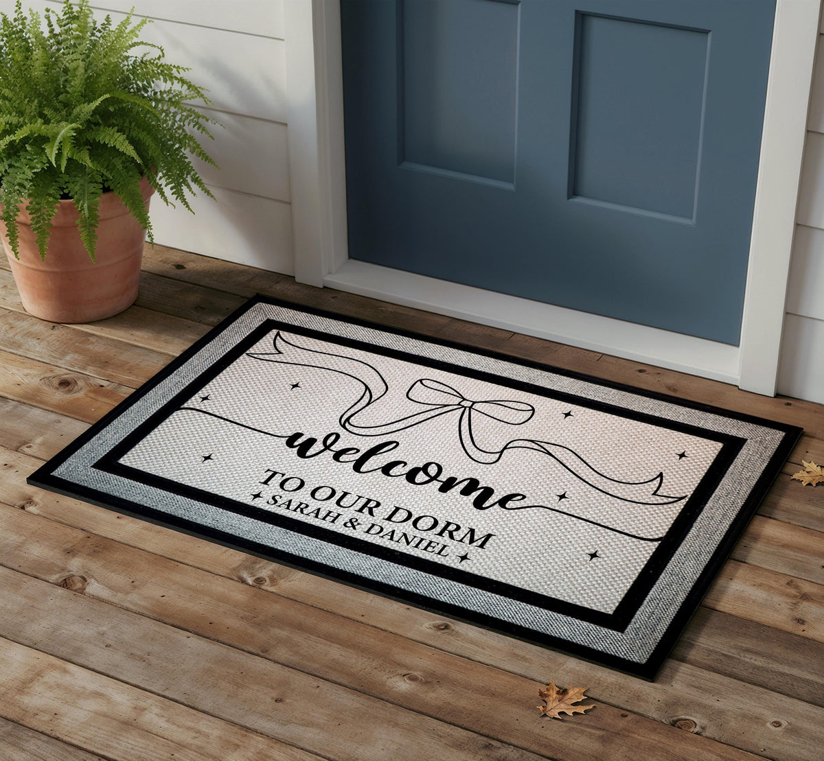 Personalized Welcome To Our Dorm Doormat, College Students Welcome Mat