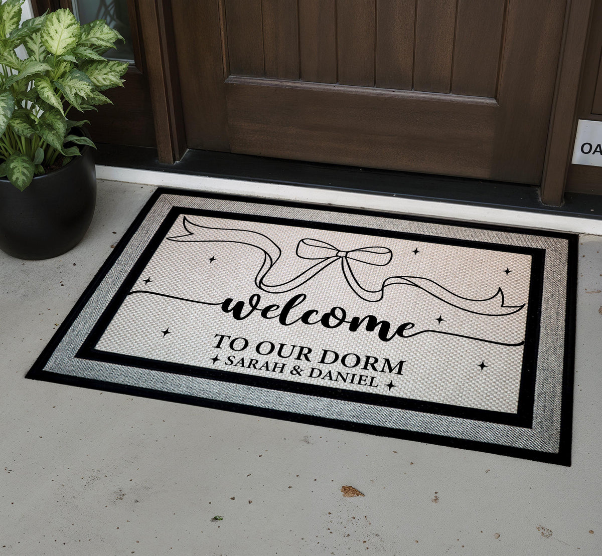 Personalized Welcome To Our Dorm Doormat, College Students Welcome Mat
