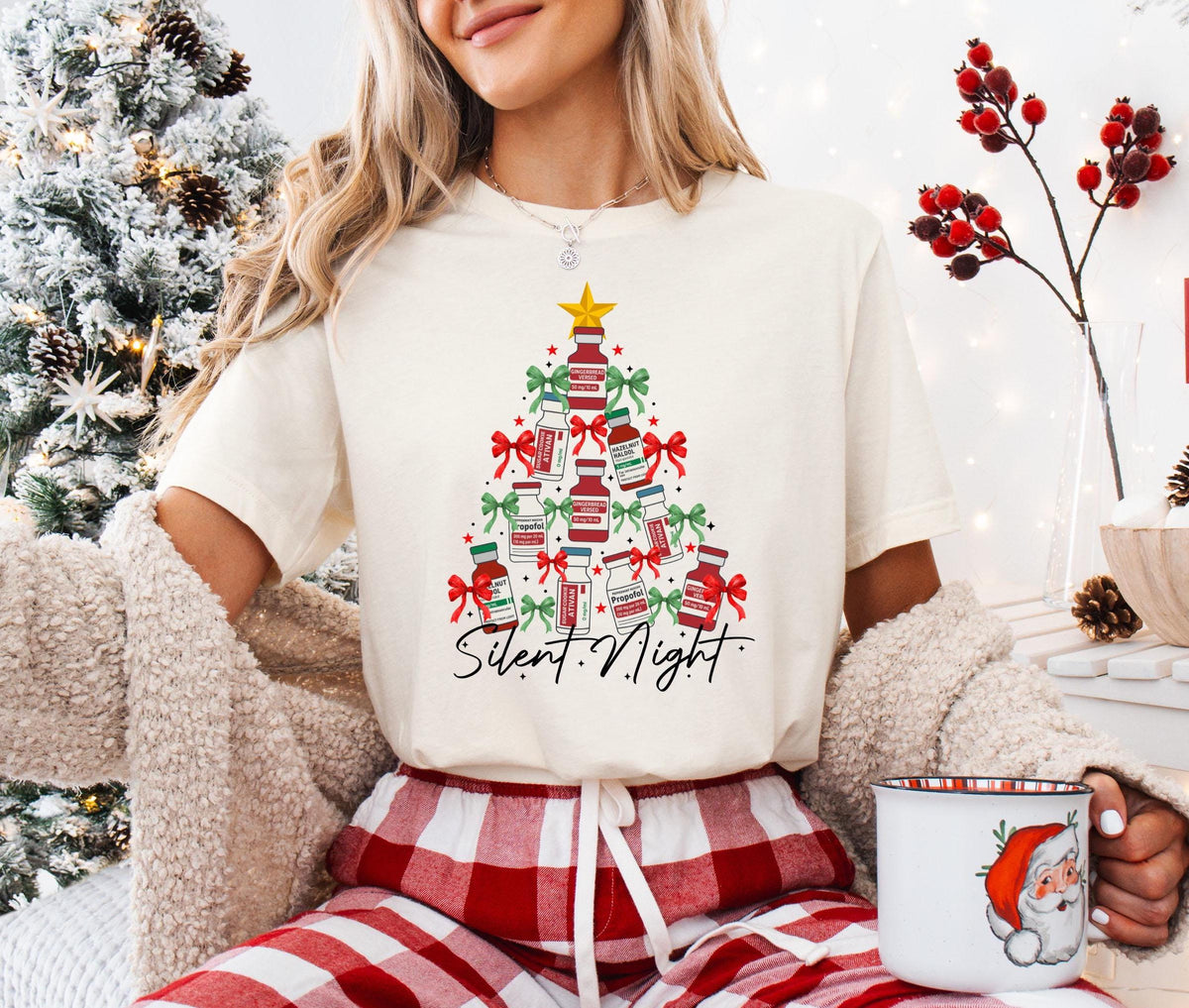 Silent Night Nurse T-Shirt, Christmas Nurse Shirt, Nurse Holiday Sweatshirt, Merry Nurse Gift, Medical Christmas ICU Nurse Tee