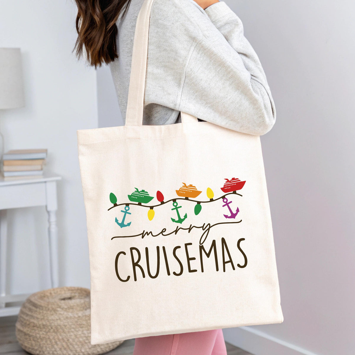 Merry Cruisemas Tote Bag, Holiday Season Gift Tote, Merry Christmas Tote Bag