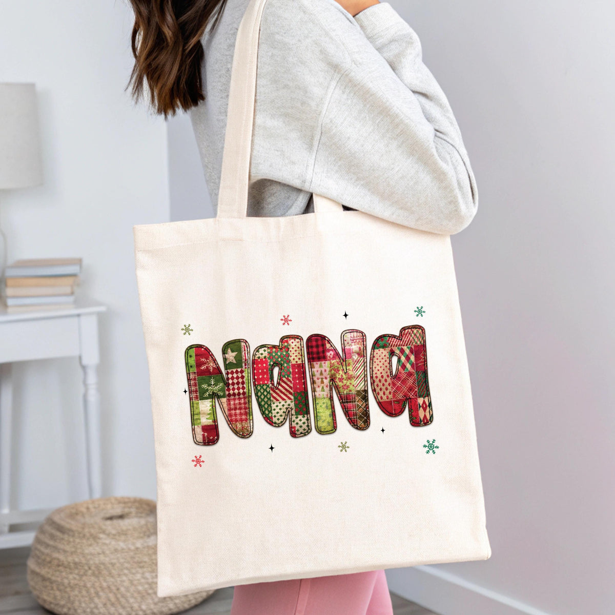 Christmas Nana Tote Bag, Mama Christmas Gift Tote, Gigi Holiday Season Bag, Mama & Mimi Totes, Merry Christmas Tote Bags