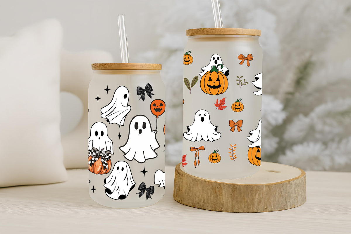 Custom Halloween Designs Matching Can Glass Tumblers