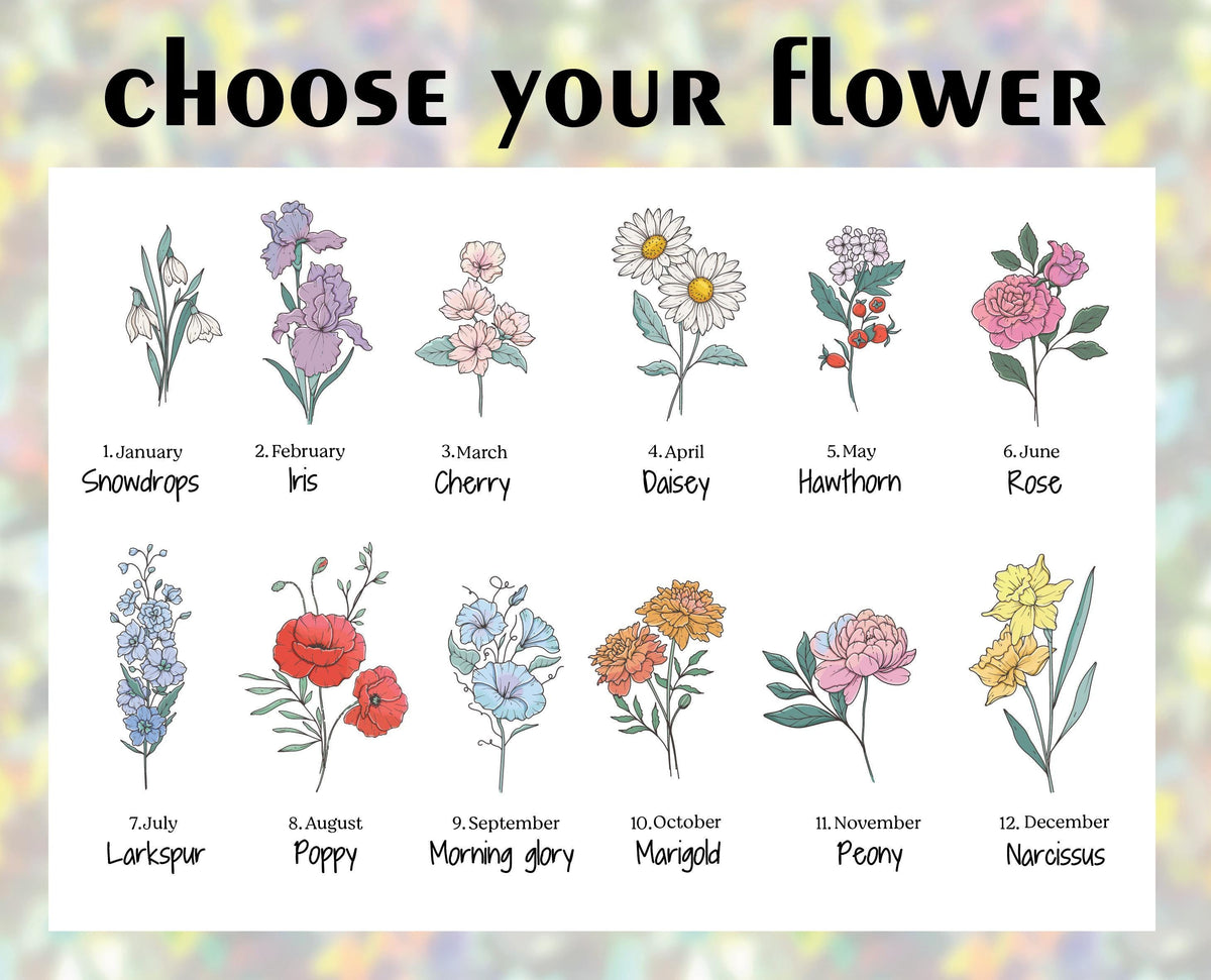 Personalized Birth Month Flower Design Tumbler With Straw, Aesthetic Birthday Party Gift