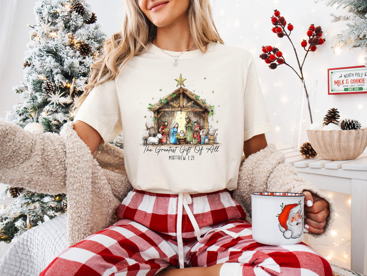 True Story T-Shirt, Christmas Nativity Shirt, The Greatest Gift of All Shirt, Jesus Christ Christmas Sweatshirt, Religious Xmas Gift