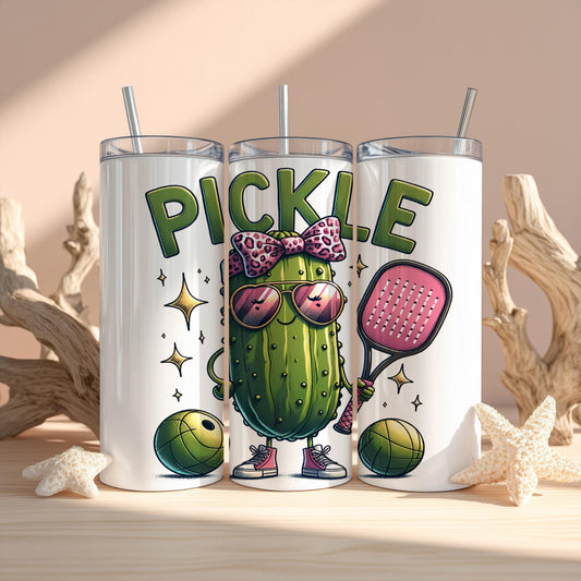 Pickleball Puns Tumbler With Straw, Funny Pickleball Gift Stainless Steel Tumbler