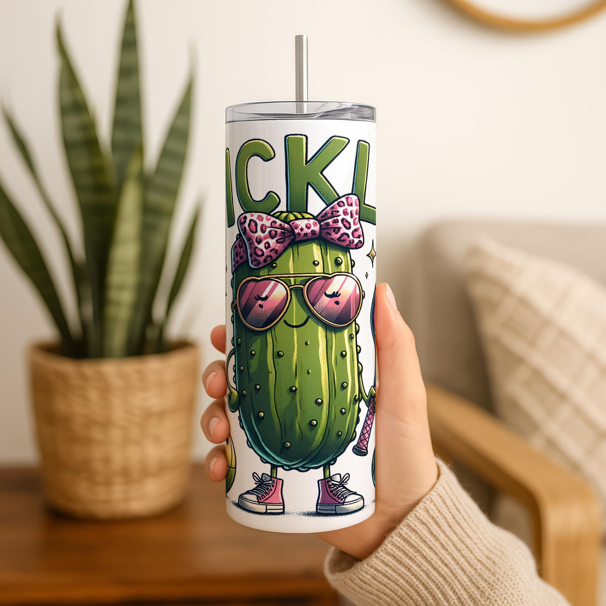 Pickleball Puns Tumbler With Straw, Funny Pickleball Gift Stainless Steel Tumbler