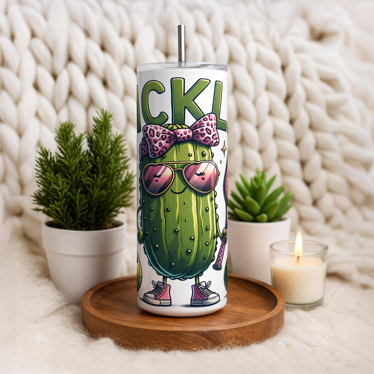 Pickleball Puns Tumbler With Straw, Funny Pickleball Gift Stainless Steel Tumbler