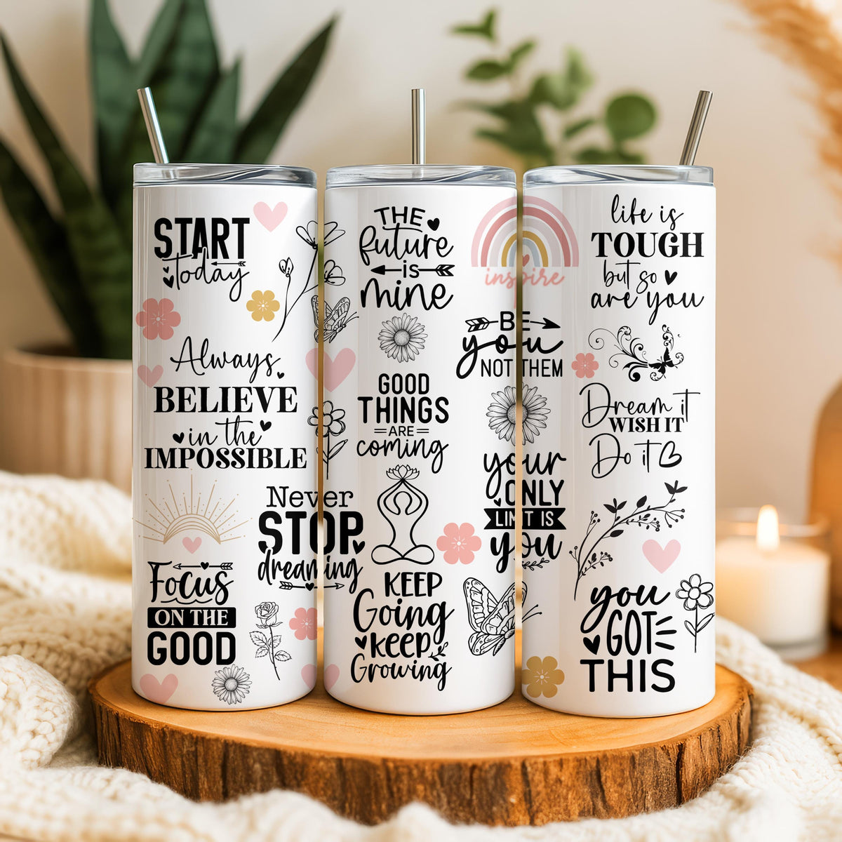 Aesthetic Inspirational Daily Reminders Coffee Tumbler