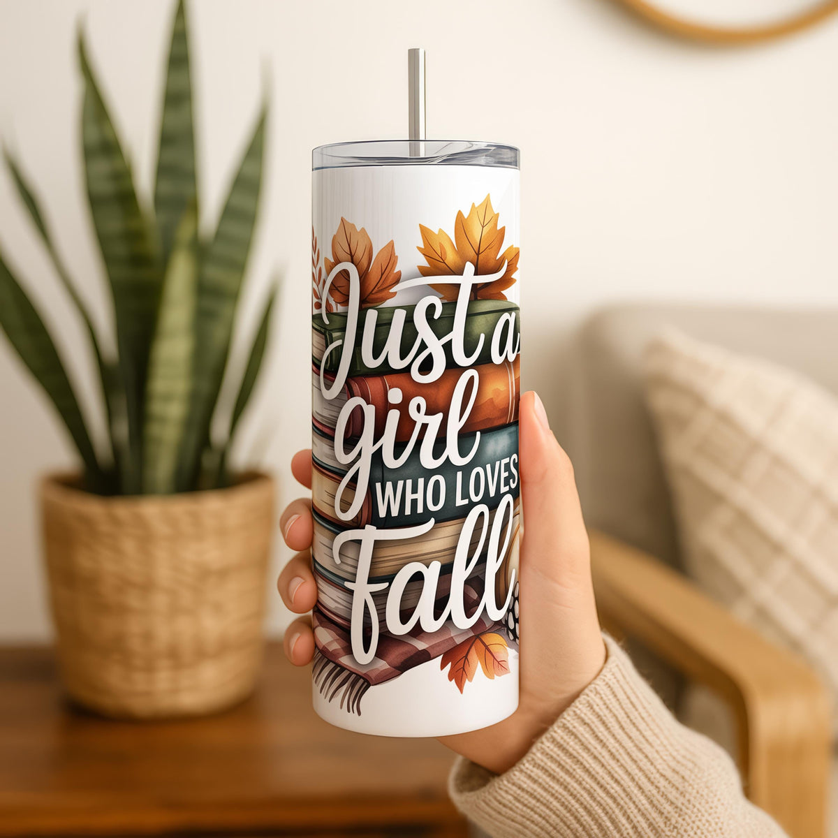 Just A Girl Who Loves Fall Coffee Tumbler, Fall Season Gift Stainless Steel Tumbler