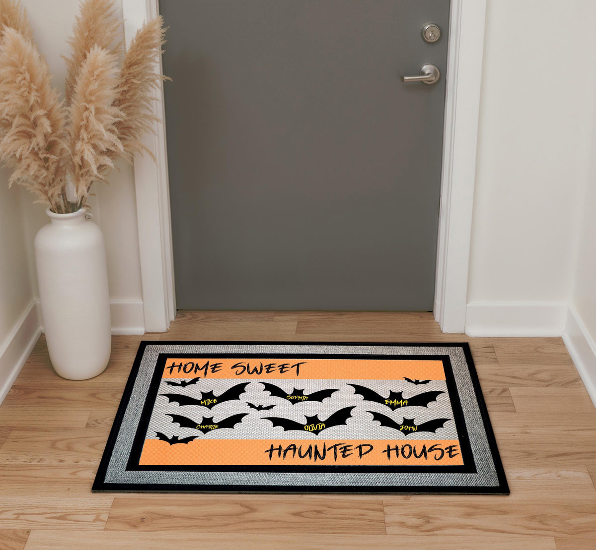 Personalized Halloween Doormat, Home Sweet Haunted House Welcome Mat