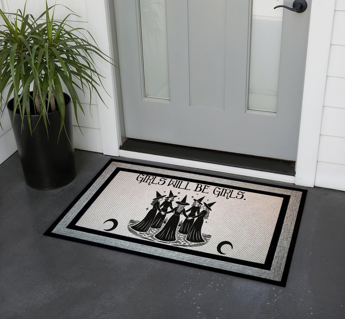 Girls Will Be Girls Door Mat, Witch Coven Doormat, Witchy Welcome Mat