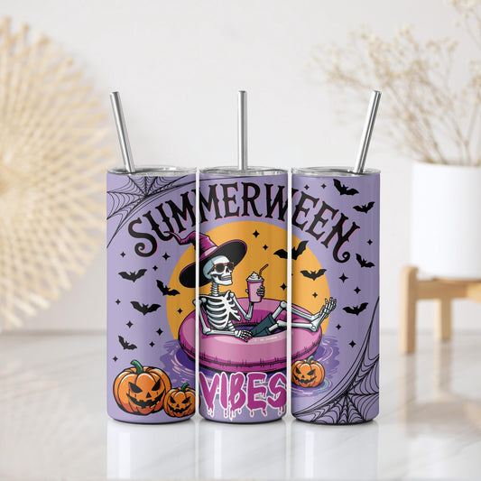 Vibrant Colors Summerween Vibes Tumbler With Straw
